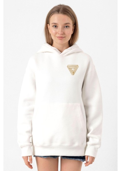 Dark Tannhaus Logo Beyaz Kadın 3ip Kapşonlu Sweatshirt