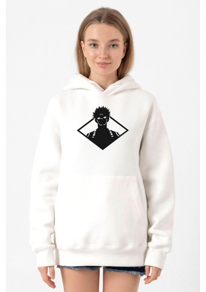 Jujutsu Kaisen Anime Sukuna White Head Beyaz Kadın 3ip Kapşonlu Sweatshirt
