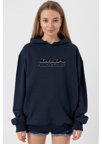 Lisa Rockstar Lacivert Kadın 3ip Kapşonlu