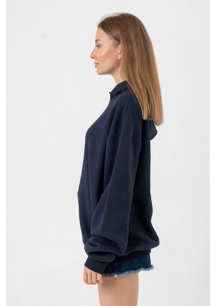 Lisa Rockstar Lacivert Kadın 3ip Kapşonlu modelleri