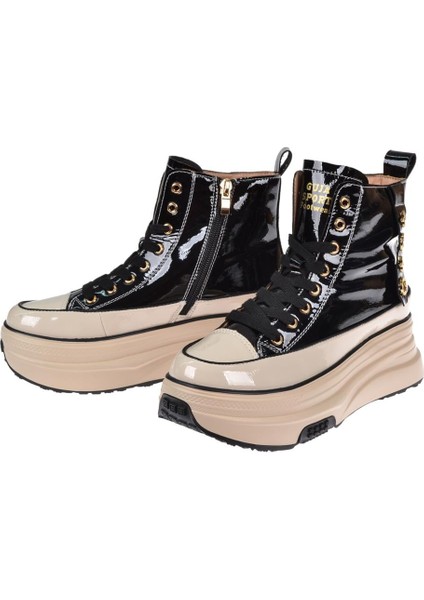 Kalın Tabanlı Günlük Kadın Bot GJ-336 Siyah Rugan Bej fırsatları