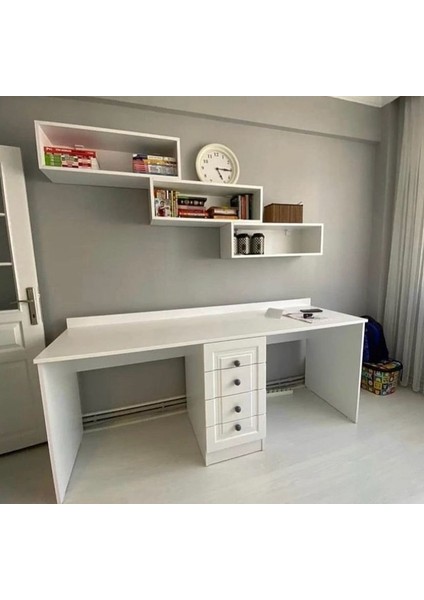 160 cm Çalışma Masası-Beyaz Mdf