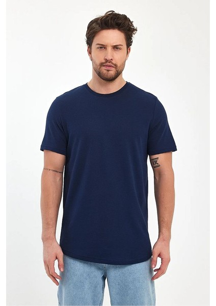 Erkek Bisiklet Yaka Rahat Kalıp Ottoman Dokuma Pamuklu T-Shirt modelleri