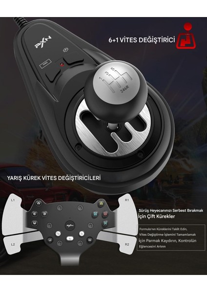 V10 Ps5 Oyun Direksiyon Seti Yarış Direksiyonu Ayarlanabilir 6+1 Vites Ps5 Ps4 Pc Xbox One
