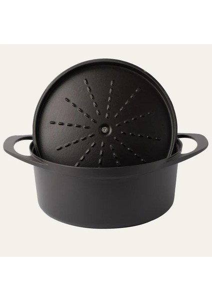 Potart 24 cm Yuvarlak Döküm Tencere Mat Siyah fiyatları