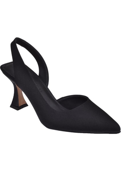 Saten Kadın Topuklu Ayakkabı PL-3100 Siyah
