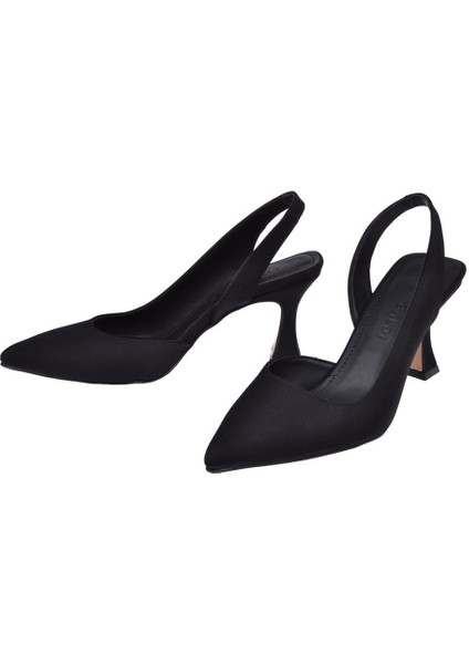 Saten Kadın Topuklu Ayakkabı PL-3100 Siyah fırsatları