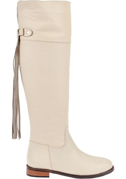 Maximino Hakiki Deri Binici Kadın Çizme MX-422 BEJ fiyatları