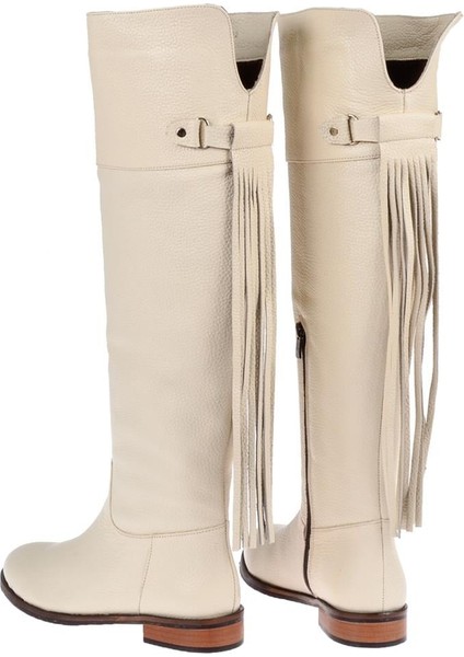 Maximino Hakiki Deri Binici Kadın Çizme MX-422 BEJ indirimleri