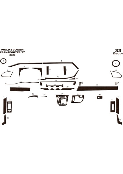 Volkswagen Transporter 2020- Konsol-Torpido Kaplama