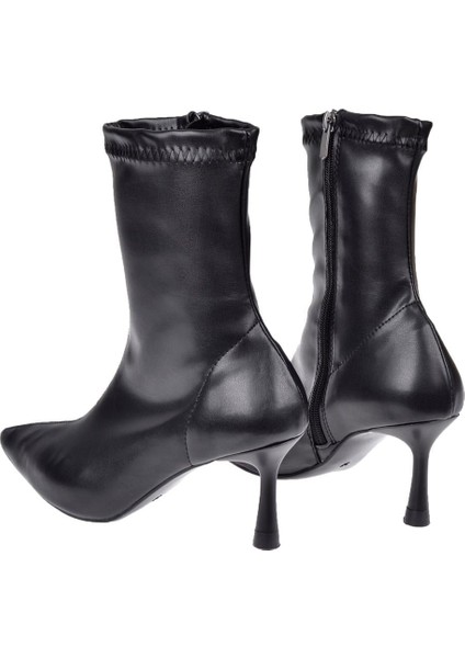 Likralı Topuklu Kadın Bot İZ-200 Siyah indirimleri