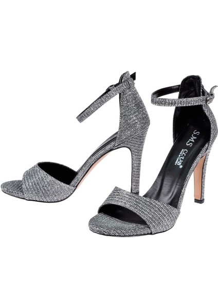 Kadın Topuklu Ayakkabı SMS-1822 Platin Simli fırsatları