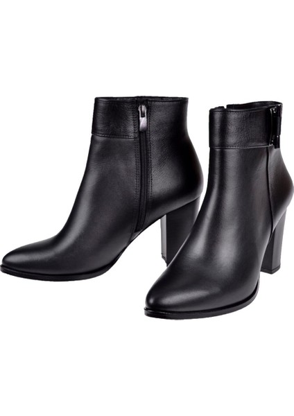 Hakiki Deri Topuklu Kadın Bot MX-150 Siyah fırsatları