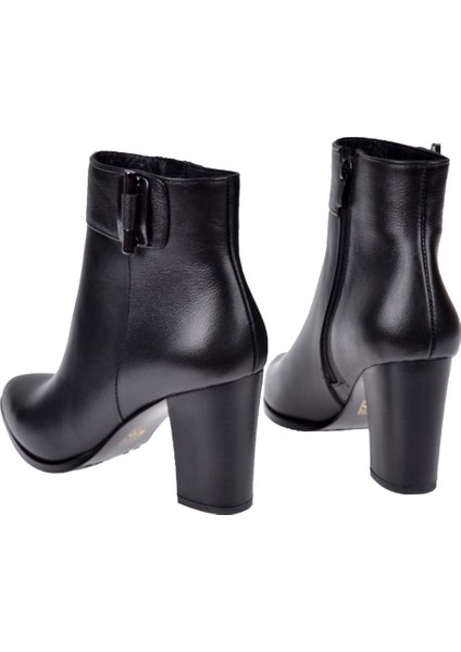 Hakiki Deri Topuklu Kadın Bot MX-150 Siyah indirimleri