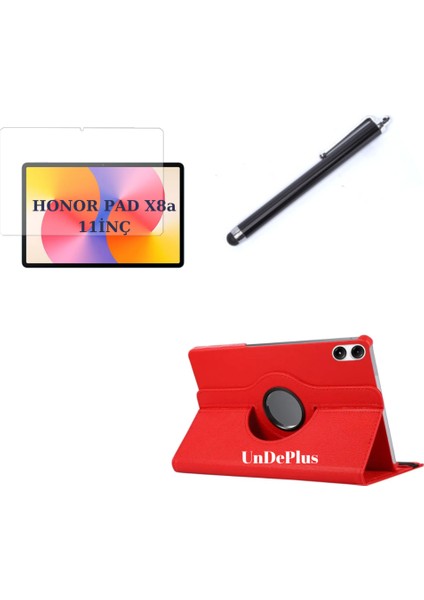 Honor Pad X8A 11INÇ Kılıf Dönen Tablet Kilifi Ekran Koruyucu+Kalem (Honorpad X8/x8 Pro Değildir)