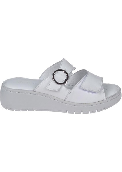 Hakiki Deri Comfort Kadın Terlik SK-22362 BEYAZ fiyatları