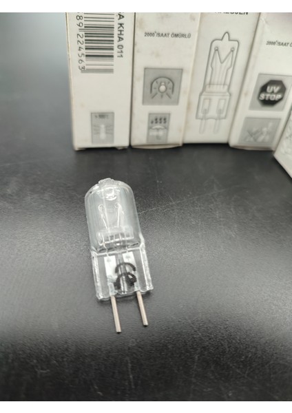 (G.6) Halojen Avize Ampulü. (50.watt) Şeffaf Renkte (5.adetli Paket)