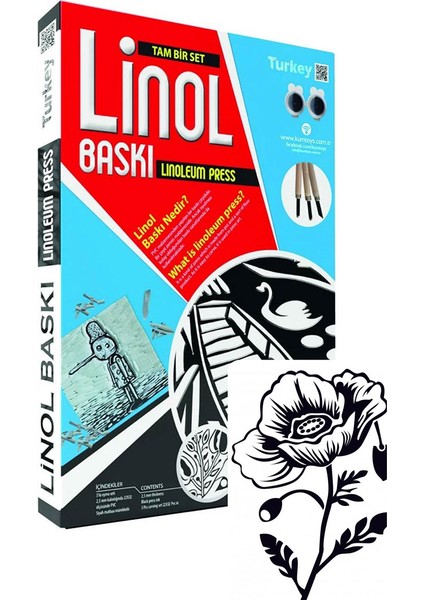 Linol Baskı Seti Çiçek Deseni