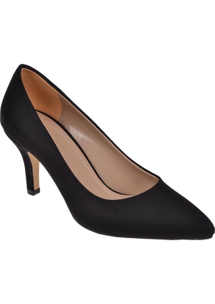 7,5 cm Topuklu Kadın Ayakkabı Stiletto MAK-412 Siyah Süet