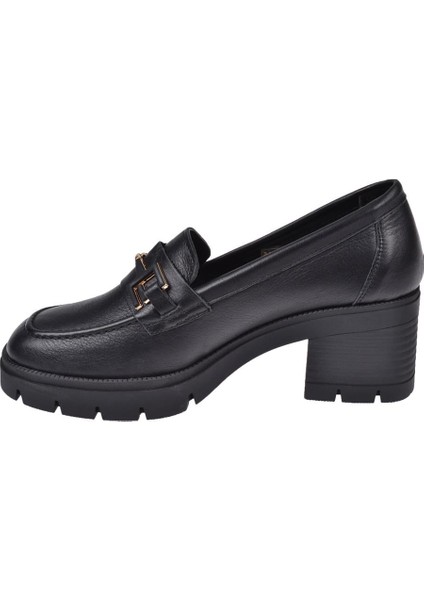 Hakiki Deri Kalın Topuklu Kadın Ayakkabı BL-2683 Siyah modelleri
