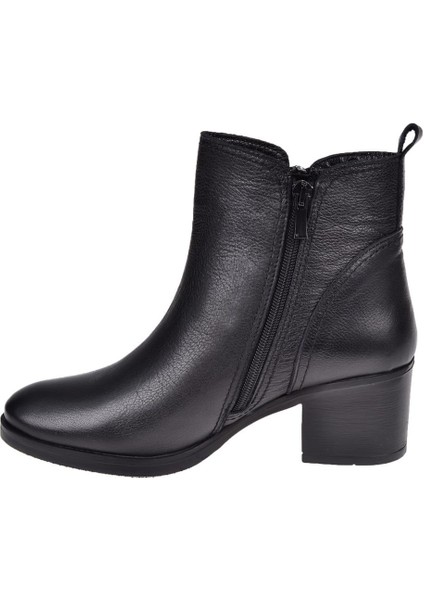 Hakiki Deri Topuklu Kadın Bot SK-92163 Siyah modelleri