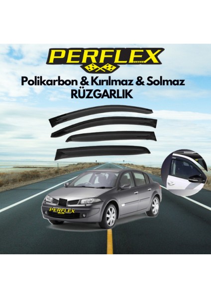 Perflex Polikarbon Kırılmaz Rüzgarlık V2 Mugen Renault Megane 2 2002-2009