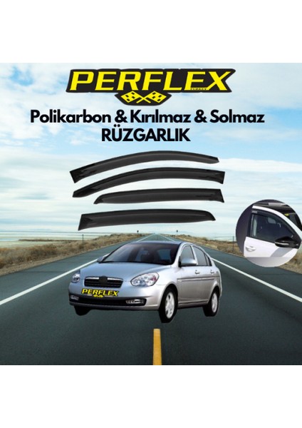 Perflex Polikarbon Kırılmaz Rüzgarlık V2 Mugen Hyundai Accent 2006-2009