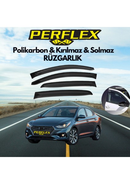 Perflex Polikarbon Kırılmaz Rüzgarlık V2 Mugen Hyundai Accent Blue 2011-2018