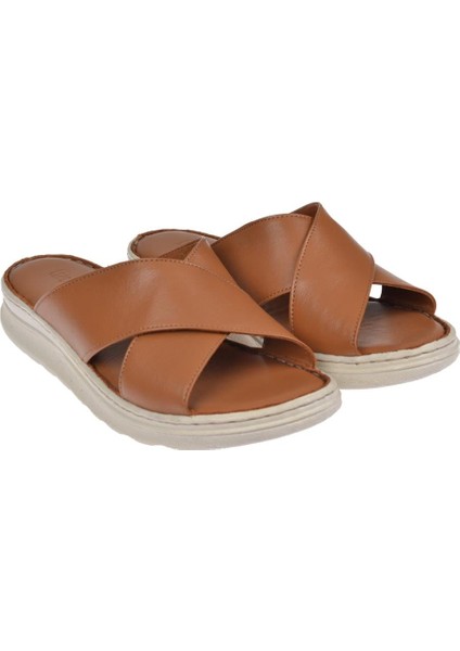 Deri Comfort Kadın Terlik Plm-45 Taba