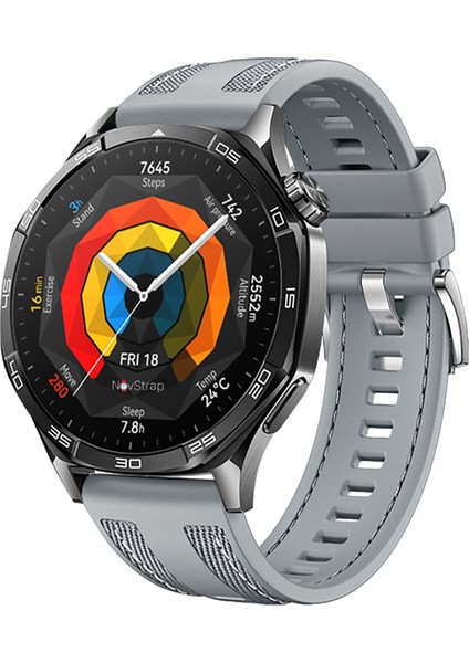 Huawei Watch Gt5 46mm Gt5 Pro Gt4 46mm Gt3 46mm Gt3 Pro Se Gt2 ile Uyumlu Kordon 22mm Kumaş Silikon Kayış