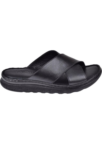 Hakiki Deri Comfort Kadın Terlik PLM-45 SİYAH