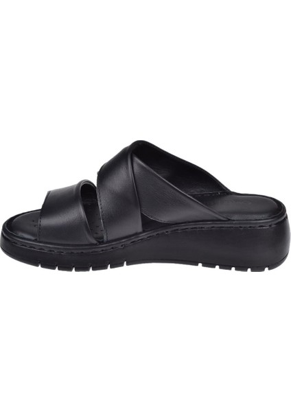 Hakiki Deri Comfort Kadın Terlik SK-22356 SİYAH
