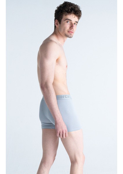 Erkek Çok Renkli 3'lü Likralı Pamuklu Boxer (Siyah Gri Uzay) modelleri