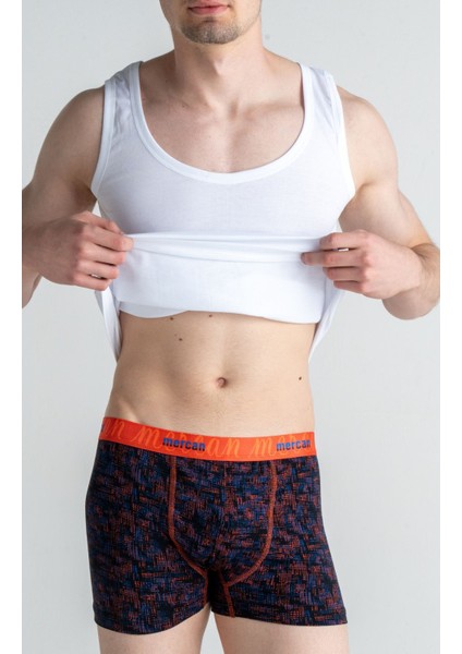 Erkek Çok Renkli 3'lü Likralı Pamuklu Boxer (Bordo Siyah Karmaşık) modelleri