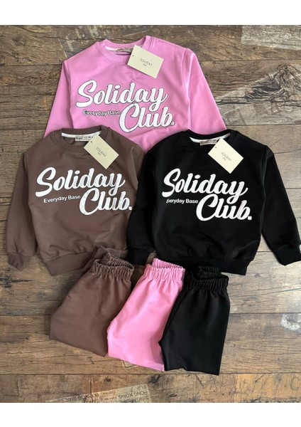 Alt-Üst Erkek Çocuk Siyah Renk Tarz Eşofman Takımı Sweatshirt
