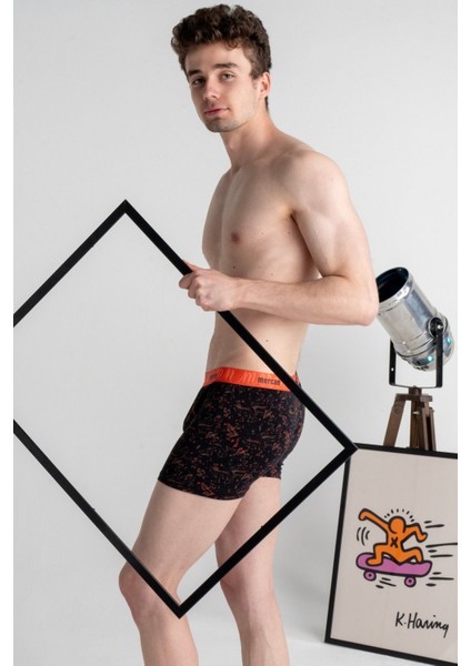 Desenli Likralı Pamuklu Esnek Erkek Baskılı Boxer - Picasso modelleri