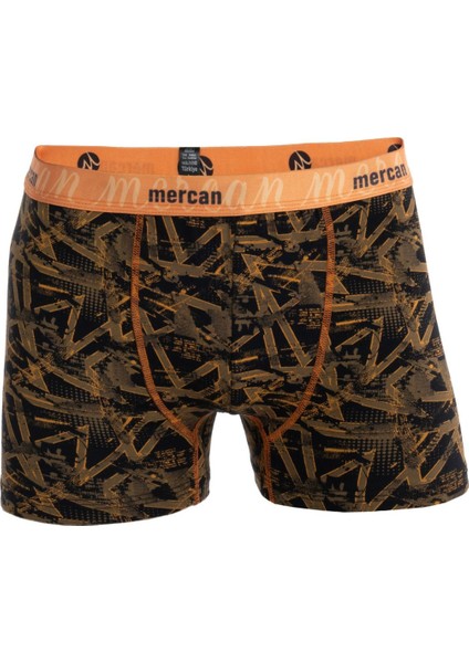 Geometrik Desenli Likralı Pamuklu Baskılı Erkek Boxer