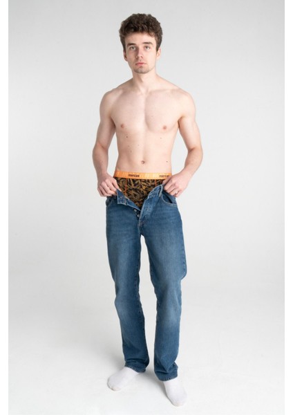 Geometrik Desenli Likralı Pamuklu Baskılı Erkek Boxer modelleri