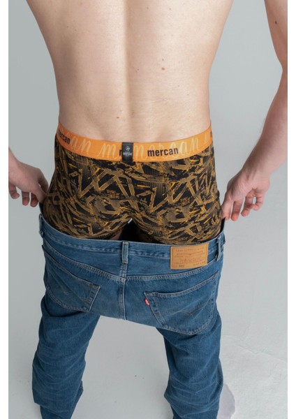 Geometrik Desenli Likralı Pamuklu Baskılı Erkek Boxer indirimleri
