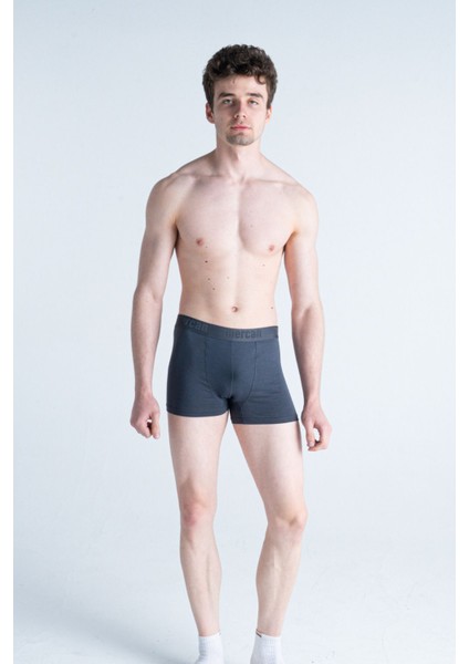 Erkek Pamuklu Likralı Çok Renkli Esnek 3'lü Boxer (Beyaz Antrasit Gri) fırsatları