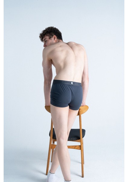 Erkek Pamuklu Likralı Çok Renkli Esnek 3'lü Boxer (Beyaz Antrasit Gri) indirimleri