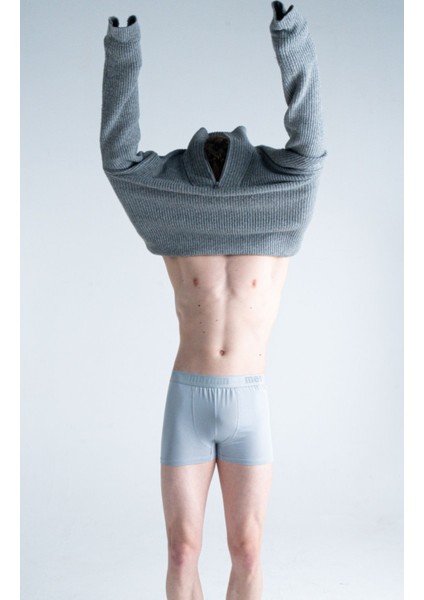 Erkek Çok Renkli 3'lü Likralı Pamuklu Boxer (Beyaz Gri Uzay) modelleri