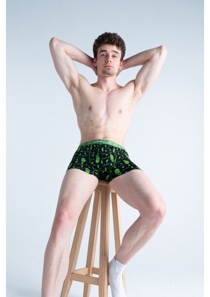 Desenli Likralı Pamuklu 'mr. Pickle' Baskılı Erkek Boxer fiyatları