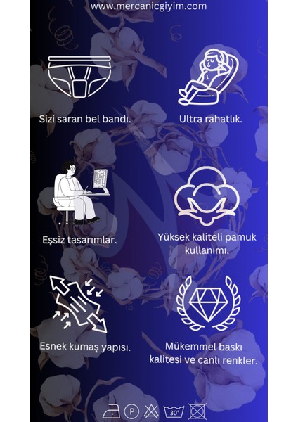 Değer Desenli Likralı Pamuklu Baskılı Erkek Boxer fırsatları