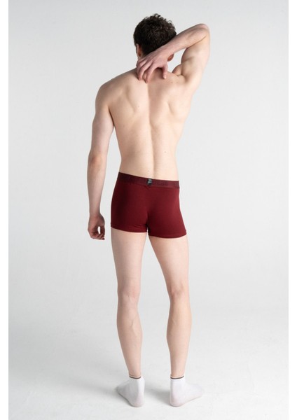 Çok Renkli 3'lü Pamuklu Esnek Likralı Erkek Boxer (Bordo Lacivert Siyah) modelleri