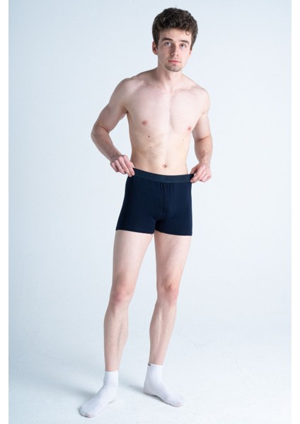 Çok Renkli 3'lü Pamuklu Esnek Likralı Erkek Boxer (Bordo Lacivert Siyah) fırsatları