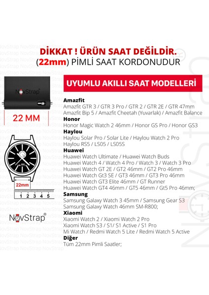 Xiaomi Watch 2-Pro-S3-S1-S1 Active-S1 Pro ile Uyumlu Kordon (22MM) Hybrid Dikişli Kumaş