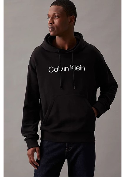 Erkek Hero Logo Relaxed Sweatshirt - Siyah