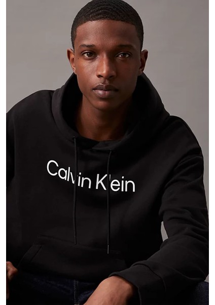 Erkek Hero Logo Relaxed Sweatshirt - Siyah