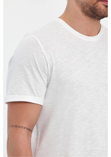 Erkek Bisiklet Yaka Rahat Kalıp Baskısız Pamuk T-Shirt modelleri